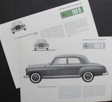Mercedes-Benz 180 - 190 D Modelprogram 1959 Carbrochure (8270)